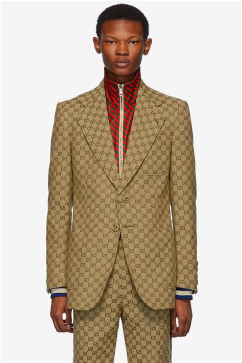 gucci printed suit